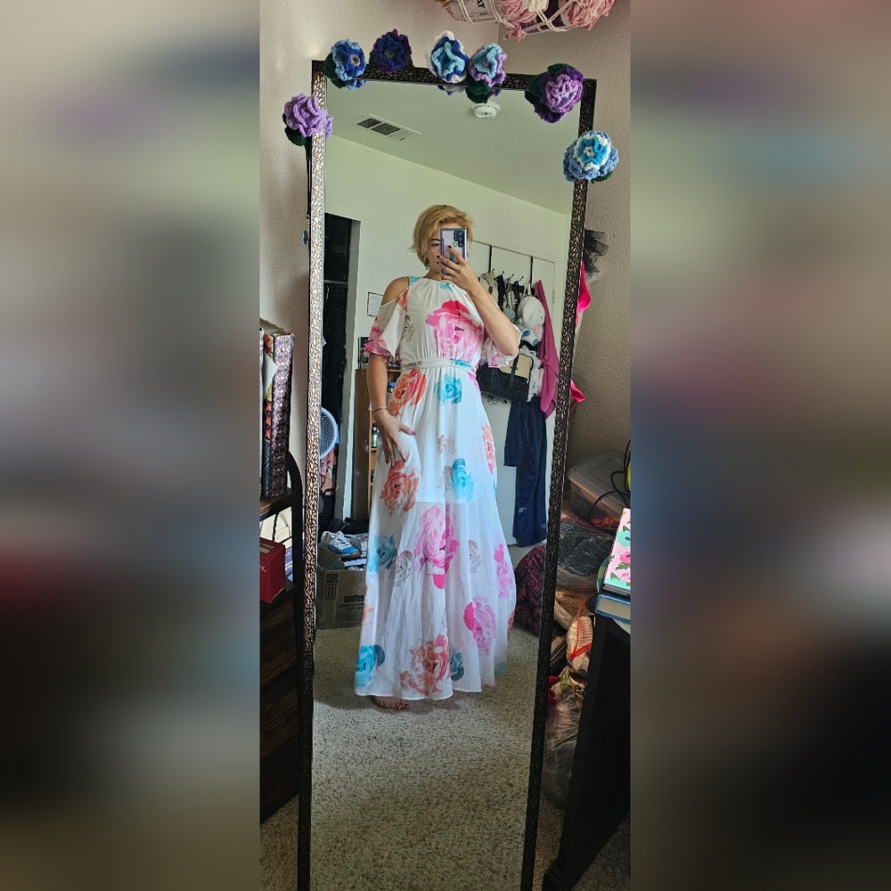 CK Flowered Maxi Dress